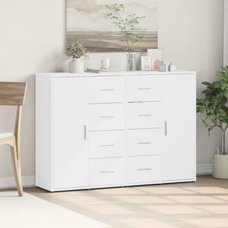 Berkfield Home Sideboards 2 pcs White 60x31x84 cm Engineered Wood | Size: 60 x 31 x 84 cm