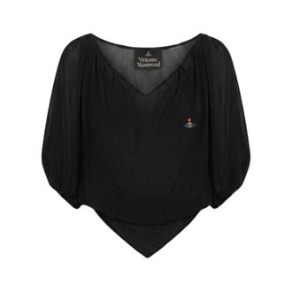 Vivienne Westwood Blouses, female, Black, Size: 2XS Heart Top