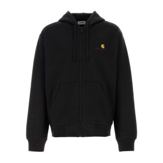 Carhartt Work in Progress Carhartt Wip, Zip-throughs, male, Black, Size: S Hooded American Script Jacket