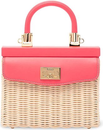 Rodo Wicker And Leather Small Handbag