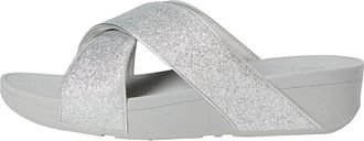 FitFlop FitFlop Lulu Glitterdust Cross Slides Silver F0030-0724 Womens