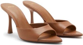 Mango Pointed Toe Slide Sandal in Leather at Nordstrom, Size 9.5Us
