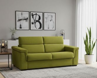 Dmora Sof&aacute; Fijo 2 Plazas Ondina, Sof&aacute; Lineal Para Sal&oacute;n, Acolchado, Desenfundable, Calidad 100% Made In Italy, 185x95 H100 Cm, Verde - Dmora