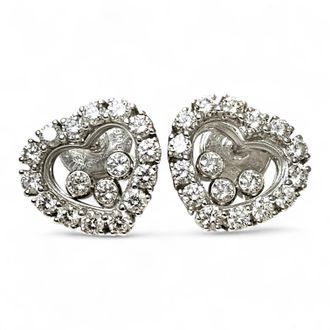 Chopard White Gold Happy Diamond Heart Earrings