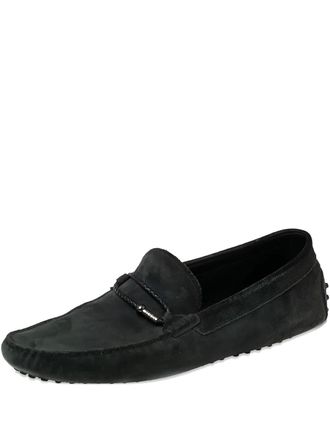 Tod's braided suede loafers - men - Suede/Rubber/Leather - 44.5 - Black