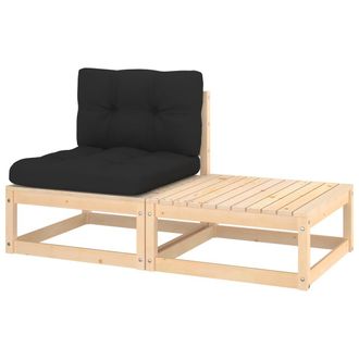 vidaXL Muebles De Jard&iacute;n 2 Piezas Con Cojines Madera Maciza De Pino Vidaxl
