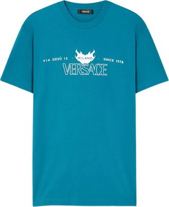 Versace T-shirt con logo - Blu