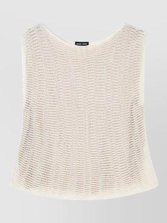 Giorgio Armani linen knit top round neck detail