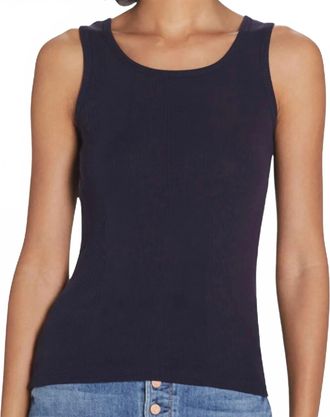 Goldie London Variegated Cotton Rib Tank Top In Navy