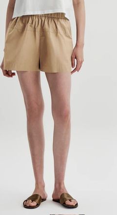 A.L.C. Nate Paperbag Waist Cotton Shorts in Desert Beige at Nordstrom, Size X-Small