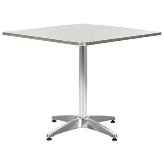 Berkfield Home Garden Table Silver 80x80x70 cm Aluminium | Size: 80 x 80 x 70 cm