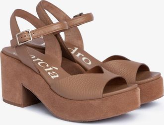 Pedro Garcia Doina Wedge Sandal in Brown Suede