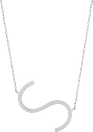 MAX + STONE 10k Yellow or White Gold Large Sideways Block Letter Initial with Cable Chain
