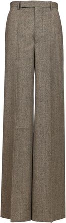 Rick Owens Broeken, Dames, Zwart, M, Wol, Tailored Wide-Leg Broeken