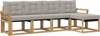 vidaXL Conjunto De Sof&aacute;s De Exterior 5 Uds. Blanco Y Gris Claro Vidaxl
