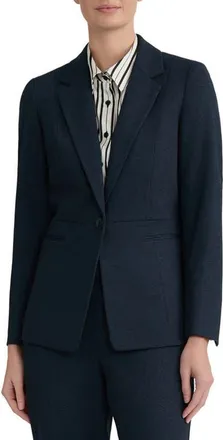Kasper Notch Collar Waist Seam Blazer in Mid Blue at Nordstrom, Size 12
