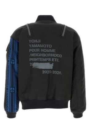 Yohji Yamamoto Mens Black Denim Yohji Yamamoto X Neighborhood Bomber Jacket Giubbini