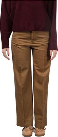Mason's New York Studio Chino Broek - Dames - Wijde Broeken - Bruin - 2XS - Katoen - Broeken
