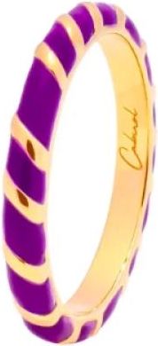 Cabirol Aim&eacute;e Paarse Emaille Vermeil Ring - Dames - Ringen - Paars - 52 MM - Accessoires