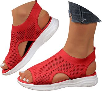 Generic Orthopedic Walking Sandals for Women 2026 Breathable Mesh Platform Sandals Women Summer Dressy Sandals Comfortable Open Toe Ankle Strap Wide Width Cas