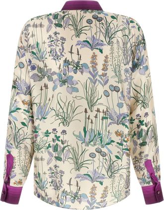 Gucci Floral-Print Silk Twill Shirt - Cream