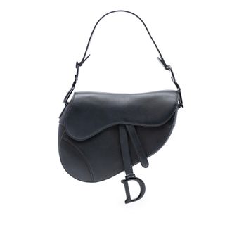 Dior Pre-owned Womens Ultra Matte Calfskin Saddle Bag - Black Leather - One Size