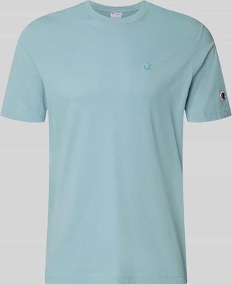 Champion T-Shirt mit Label-Stitchings und Rundhalsausschnitt in Aqua, Gr&ouml;&szlig;e XXL