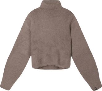 10 Days Cropped Turtleneck Knit - Dames - Coltruien - Bruin - XS - Wol - Truien & Vesten