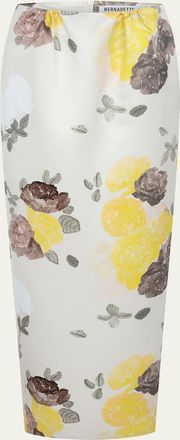 Bernadette Damian Floral Satin Maxi Skirt