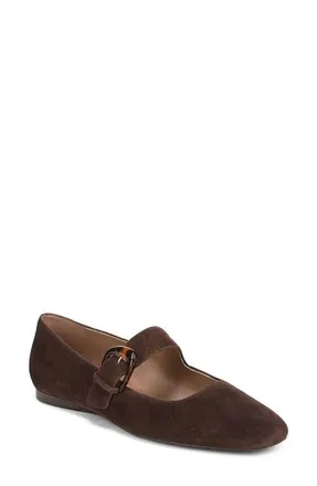Naturalizer Cosmic Mary Jane Flat in Chocolate Suede at Nordstrom, Size 7.5
