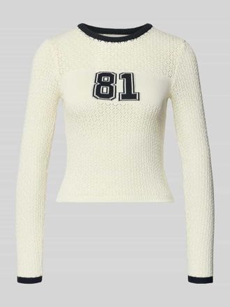 Guess Slim Fit Pulllover in Strick-Optik in Offwhite, Gr&ouml;&szlig;e XL