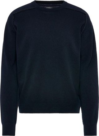 Maison Margiela Navy Blue Crew Neck Sweater
