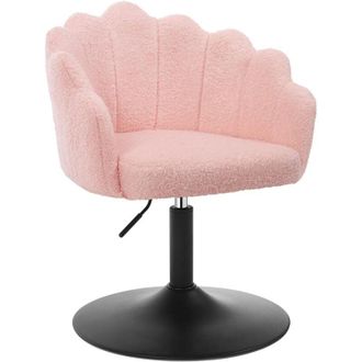 Woltu 1x Adjustable Swivel Dressing Table Chair, Pink - Woltu