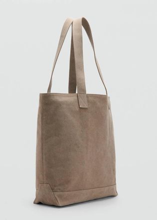 Mango Borsa tote cotone beige - Uomo - Taglia unica - MANGO MAN