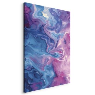 OEM Pintura - Flujos Nocturnos - Olas Abstractas En Tonos Azules Y Morados