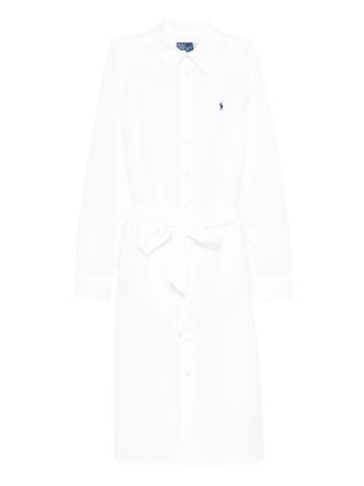 Polo Ralph Lauren tie-waist midi shirt dress - women - Fabric - 10 - White