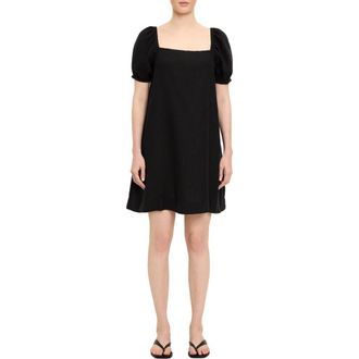 Michael Stars Tabitha Square Neck Babydoll Dress in Black at Nordstrom, Size X-Small