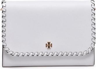 Tory Burch Emerson Whipstitch Clutch - Dames - Clutches - Wit - ONE Size - Leer - Tassen