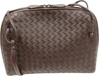 Bottega Veneta Pre-owned Cross Body Bags, female, Brown, Size: ONE SIZE Pre-owned Vintage Leather Shoulder Bag
