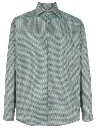 Amir Slama logo-engraved jacquard shirt - Green