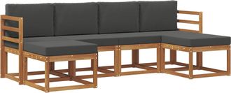 vidaXL Conjunto De Sof&aacute;s De Exterior 6 Uds. Natural Y Antracita Vidaxl