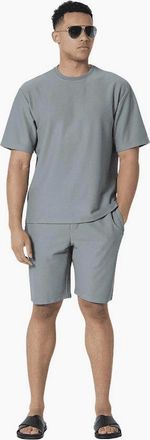 883 Police Mens Aspwell Welland Waffle Textured Cool Grey Shorts Set - Size: XXL