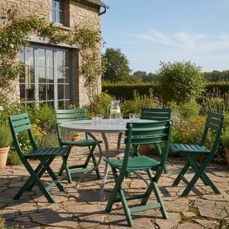 Dmora Silla De Exterior Jennie, 4 Sillas, Plegable Made In Italy, Soporta 120 Kg, Verde