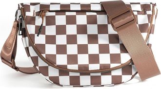 Generic Checkered Crossbody Bags for Women and Girls, Durable Strap Roomy Versatile Mom-Friendly Diaper Bag Bum Handbag with Multiple Pockets (Brown Checkered