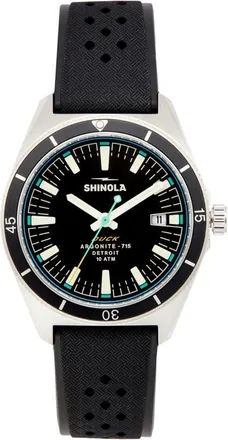 Shinola Duck Rubber Strap Watch, 40mm in Black at Nordstrom