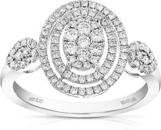 Vir Jewels 5/8 cttw Lab Grown Diamond Ring in Sterling Silver For Women