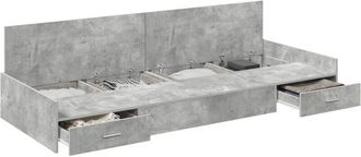 vidaXL Estructura De Cama Con Cabecera Gris Concreto 80 X 200 Cm Vidaxl