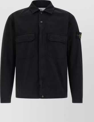 Stone Island cotton overshirt featuring front pockets