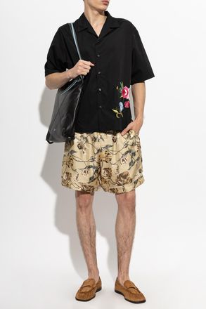 Kenzo Shirt With Colorful Embroidery, Mens, Black