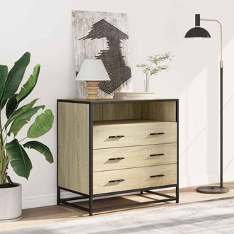 Berkfield Home Elegant Drawer Cabinet Sonoma Oak 70x41x70 cm Engineered Wood in Natural | Size: 70 x 41 x 70 cm